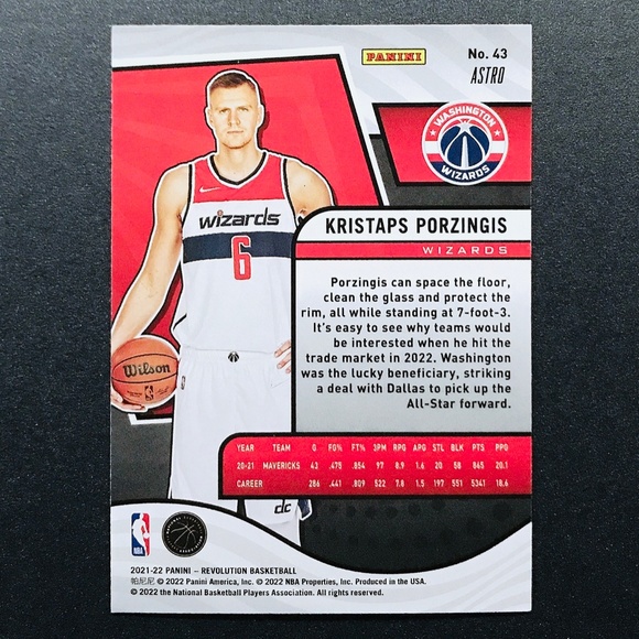 Kristaps Porzingis - 2021-22 Panini Revolution Astro #43 - Picture 2 of 2